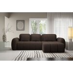 Canapé d'angle convertible cianti ? canapé lit 304 cm avec coffre de rangement en tissu bouclette marron ... Canapé d'angle convertible cianti ? canapé lit 304 cm avec coffre de rangement en tissu bouclette marron ...