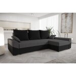 Tendencio - canap d'angle convertible delio gris / noir