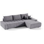 Petits - meubles - canap d'angle convertible droit 4 places avec coffre jonas gris fonc