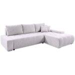 Petits - meubles - canap d'angle convertible droit 4 places coffre jonas velours ctel blanc cass