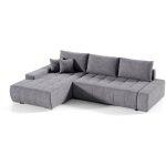 Petits - meubles - canap� d'angle convertible gauche 4 places avec coffre jonas gris fonc�