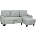 Homcom ? canap� d'angle convertible 3 places ? m�ridienne r�versible ? rangement sous la m�ridienne ? ...