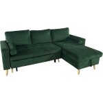 Happy garden - canapé d'angle convertible james 3 places en velours vert Happy garden - canapé d'angle convertible james 3 places en velours vert