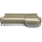 Canap� d'angle convertible avec m�ridienne arrondie milord tissu textur� taupe