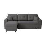 Canap� d'angle convertible  pete  220cm gris fonc�