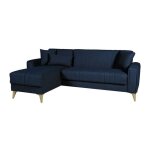 Canapé d'angle convertible réversible - 3 / 4 personnes omega tissu bleu foncé - coffre - 3 coussins ... Canapé d'angle convertible réversible - 3 / 4 personnes omega tissu bleu foncé - coffre - 3 coussins ...