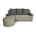 Canapé d'angle convertible réversible 3 places jen - tissu gris - style contemporain - l196 x h88 x p159 ... Canapé d'angle convertible réversible 3 places jen - tissu gris - style contemporain - l196 x h88 x p159 ...