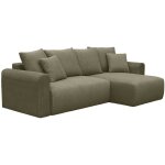 Canap� d'angle convertible r�versible 3 places velours c�tel� avec coffre de rangement - almo velours ...