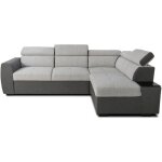 Canapé d'angle convertible réversible - 4 / 5 places - kelio - tissu anthracite / gris - 3 tétieres - ... Canapé d'angle convertible réversible - 4 / 5 places - kelio - tissu anthracite / gris - 3 tétieres - ...