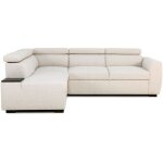 Canap� d'angle convertible r�versible - 4 / 5 places - kelio - tissu beige - 3 t�tieres - 245 x 184 x ...