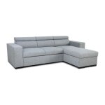 Canap d'angle convertible reversible avec coffre - 4 personnes - vicomte - tissu gris - 237 x 76 / 88 ...