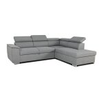 Canap� d'angle convertible r�versible avec coffre - 5 places - daytona - tissu gris - 260 x 77 / 94 x ...