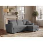 Canapé d'angle convertible et réversible avec coffre en tissu Canapé d'angle convertible et réversible avec coffre en tissu