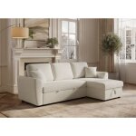 Canapé d'angle convertible et réversible avec coffre en tissu Canapé d'angle convertible et réversible avec coffre en tissu