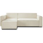 Intensedeco - canap d'angle convertible rversible lorenzo en velours ctel beige