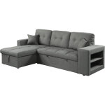 Canap� d'angle convertible / r�versible tissu style bubble  axel  - 3 places - gris