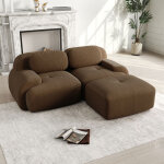 Canape angle convertible - velours c�tel� - conception modulaire - accoudoirs ergonomiques antid�rapants ...