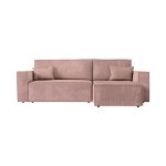 Paris prix - canap d'angle convertible velours 'mollie' 269cm vieux rose