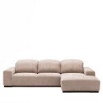 Canap� d'angle droit 4 places avec t�ti�res r�glables en tissu chenille - �cru - sam