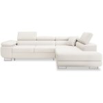 Canap� d'angle droit convertible marius bouclette blanc