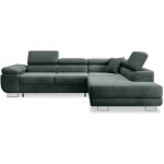Intensedeco - canap d'angle droit convertible marius velours ctel vert