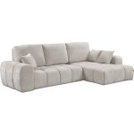 Canap� d'angle droit convertible en tissu chenille  verneuil  - 3 places - beige