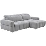 Canap� d'angle droit relax avec assise coulissante �lectrique en tissu gris cariala