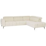 Canap� d'angle droit relax �lectrique en tissu textur� beige caldoria