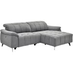 Vente - unique - canap d'angle droit relax lectrique en tissu textur gris celtimo