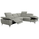 Les tendances - canapé d'angle de relaxation électrique microfibre skina - gris clair - angle droit Les tendances - canapé d'angle de relaxation électrique microfibre skina - gris clair - angle droit