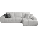 Canap� d'angle droit en tissu style bubble  sidonie  - 4 places - gris