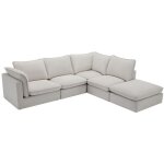 Canapé d'angle droit en tissu texturé beige brumado Canapé d'angle droit en tissu texturé beige brumado