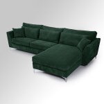 Ims - canap angle droit velours ctel vert isla