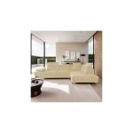 Canap d'angle  droite 5 places en microfibre coloris beige