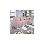 M&s - canap d'angle  droite convertible 232 cm velours ctel vieux rose