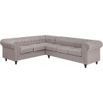 Beliani - canap d'angle  droite en tissu beige housse amovible assise large chesterfield