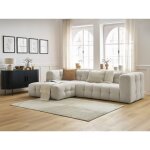 Bobochic - canap� d'angle fixe cloud angle gauche beige