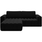 Canapé d'angle gauche convertible clovis velours noir Canapé d'angle gauche convertible clovis velours noir