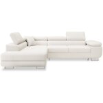 Canap� d'angle gauche convertible marius bouclette blanc