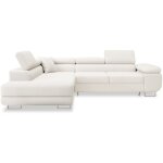 Canap� d'angle gauche convertible marius bouclette blanc