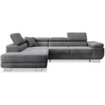 Intensedeco - canapé d'angle gauche convertible marius velours côtelé gris foncé Intensedeco - canapé d'angle gauche convertible marius velours côtelé gris foncé