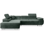 Intensedeco - canap d'angle gauche convertible marius velours ctel vert