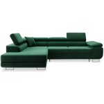 Intensedeco - canap d'angle gauche convertible marius velours vert