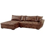 Vente - unique - canapé d'angle gauche convertible en microfibre vieillie marron romane ii Vente - unique - canapé d'angle gauche convertible en microfibre vieillie marron romane ii