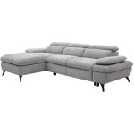 Vente - unique - canapé d'angle gauche convertible en tissu texturé avec coffre de rangement gris morava ... Vente - unique - canapé d'angle gauche convertible en tissu texturé avec coffre de rangement gris morava ...