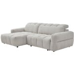 Canap� d'angle gauche relax avec assise coulissante �lectrique en tissu beige cariala