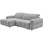 Canap� d'angle gauche relax avec assise coulissante �lectrique en tissu gris cariala