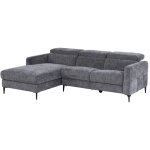 Canap� d'angle gauche relax �lectrique en tissu gris anthracite fuseta