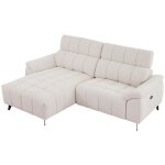 Canapé d'angle gauche relax électrique en tissu texturé beige celtimo Canapé d'angle gauche relax électrique en tissu texturé beige celtimo