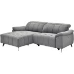 Vente - unique - canap d'angle gauche relax lectrique en tissu textur gris celtimo